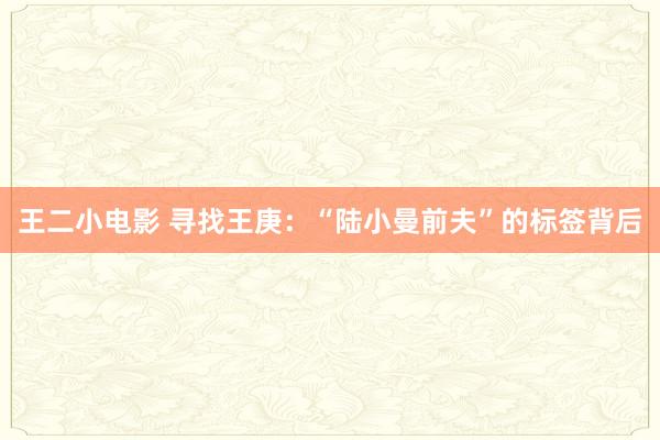 王二小电影 寻找王庚：“陆小曼前夫”的标签背后