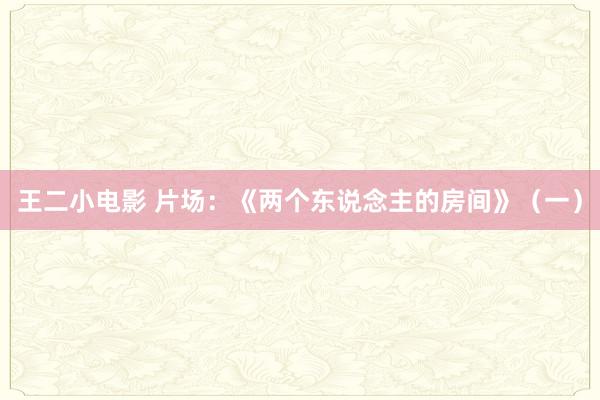 王二小电影 片场：《两个东说念主的房间》（一）