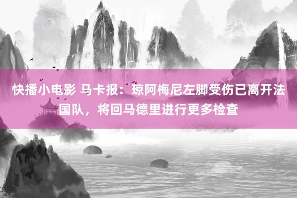 快播小电影 马卡报：琼阿梅尼左脚受伤已离开法国队，将回马德里进行更多检查