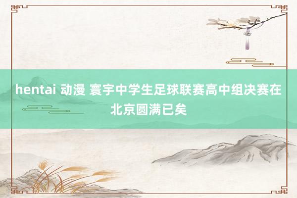 hentai 动漫 寰宇中学生足球联赛高中组决赛在北京圆满已矣