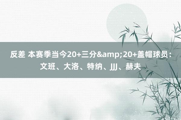 反差 本赛季当今20+三分&20+盖帽球员：文班、大洛、特纳、JJJ、赫夫