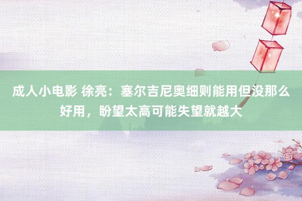成人小电影 徐亮：塞尔吉尼奥细则能用但没那么好用，盼望太高可能失望就越大
