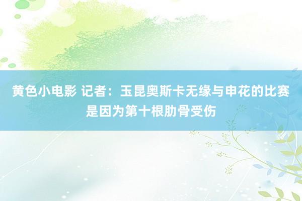 黄色小电影 记者：玉昆奥斯卡无缘与申花的比赛是因为第十根肋骨受伤